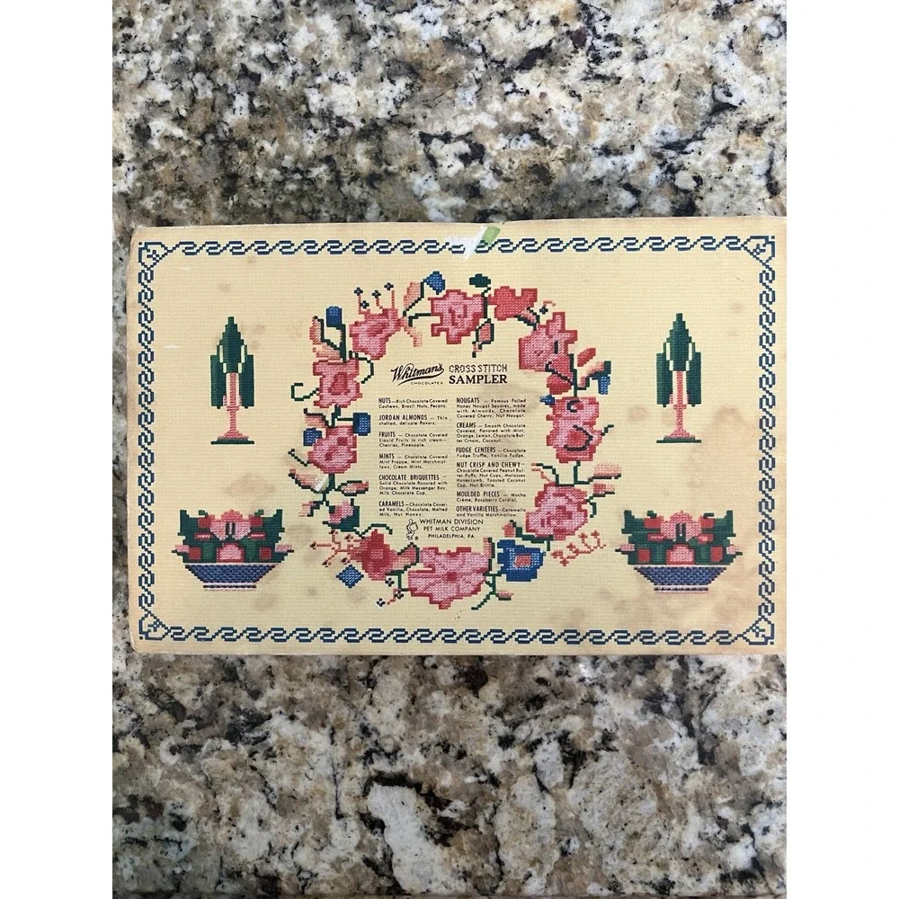 Vintage WHITMAN`S SAMPLER‎ CHOCOLATES & CONFECTIONS ONE POUND EMPTY BOX